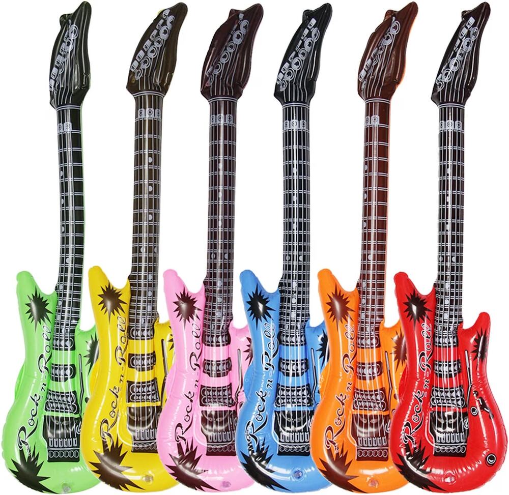 Dr. Dudu Inflatable Guitar, Waterproof Assorted Colors Party Decoration (6pack)